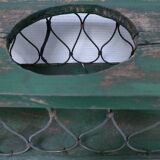 Vintage patinated wood and metal planter