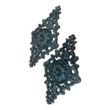 Set of 2 decorative cast iron rosettes