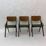 Set of 3 Danish dining chairs Arne Hovmand Olsen 1950