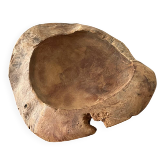 Coupelle/Vide-poche sculpté(e) en bois brut - Pièce artisanale unique 25 cm