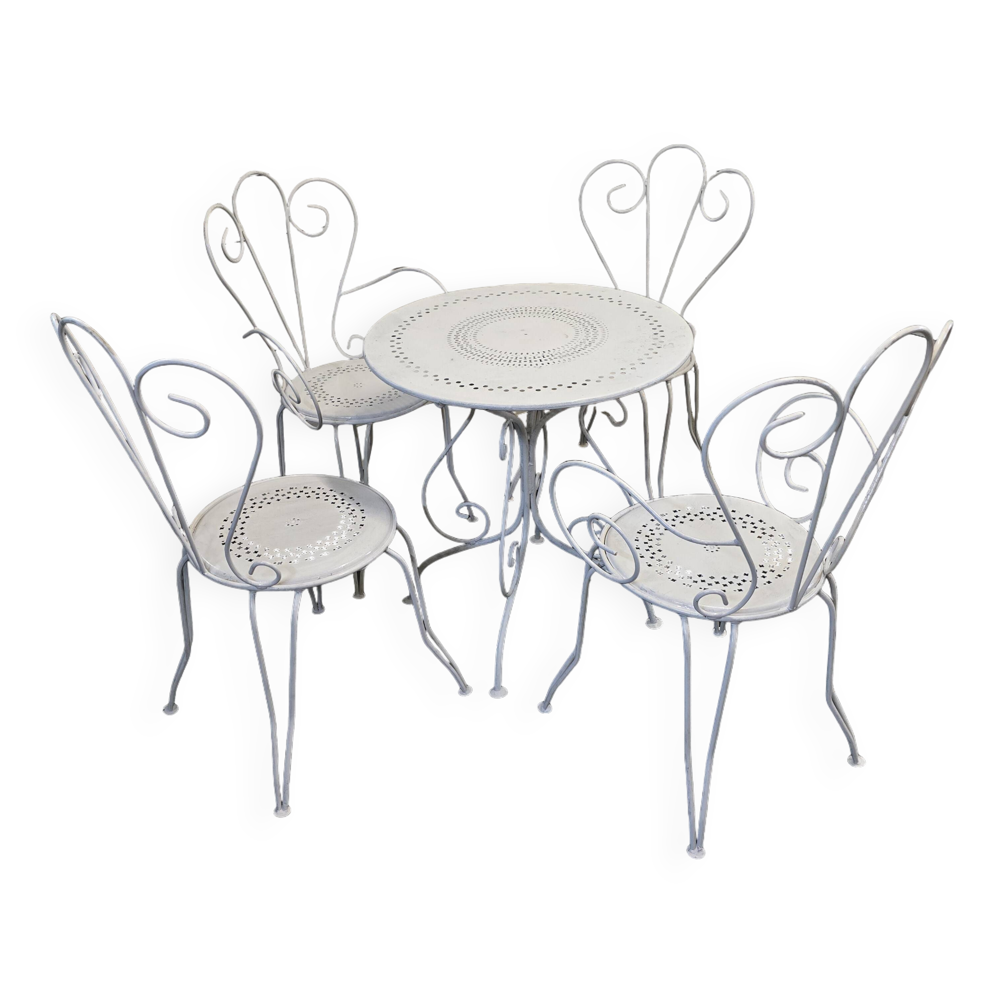 Old wrought iron garden furniture