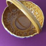 Fruit basket in slip stamped Sarreguemines France