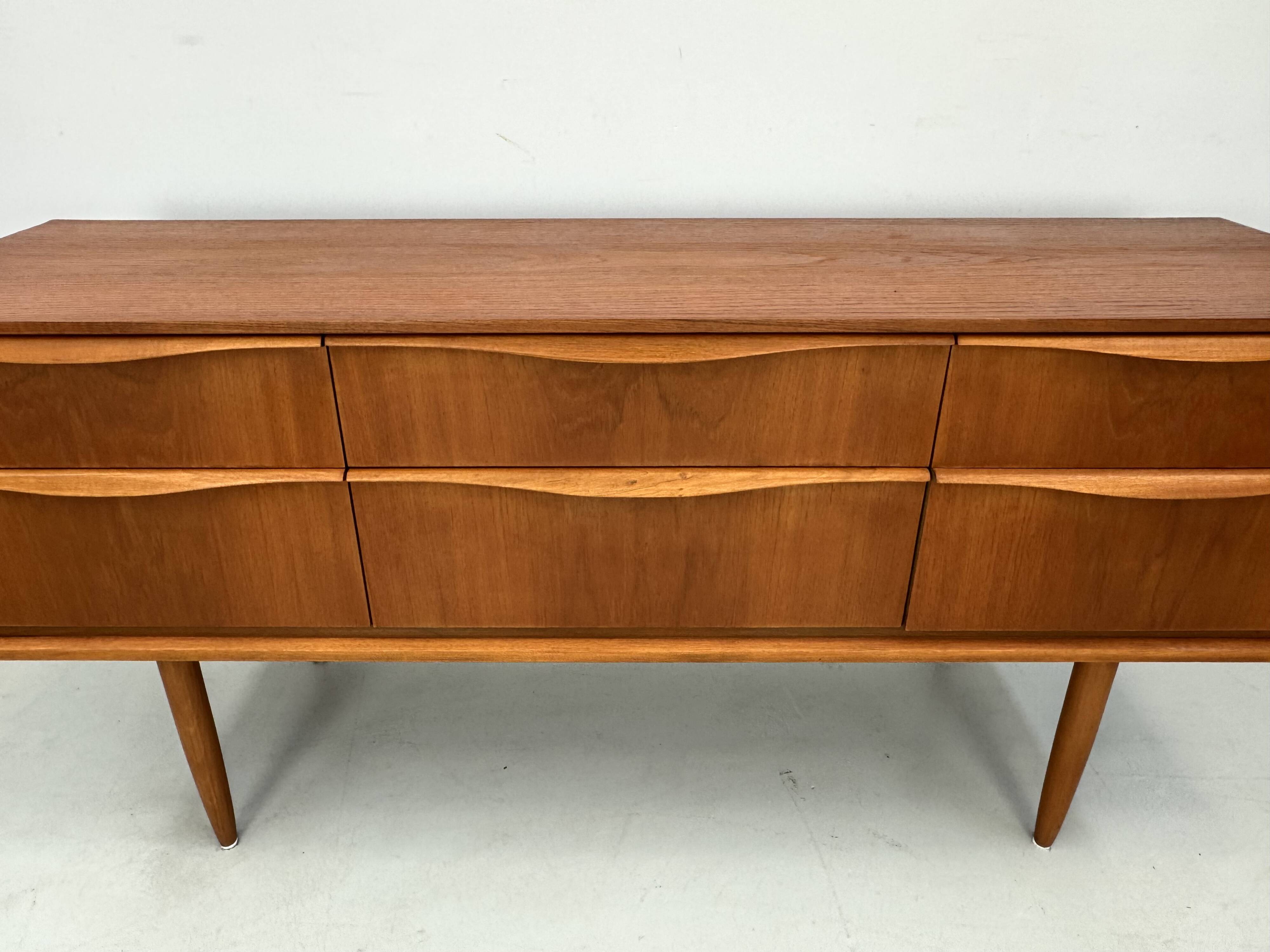 Vintage sideboard with 6 drawers by Austinsuite, designed by Frank Guille