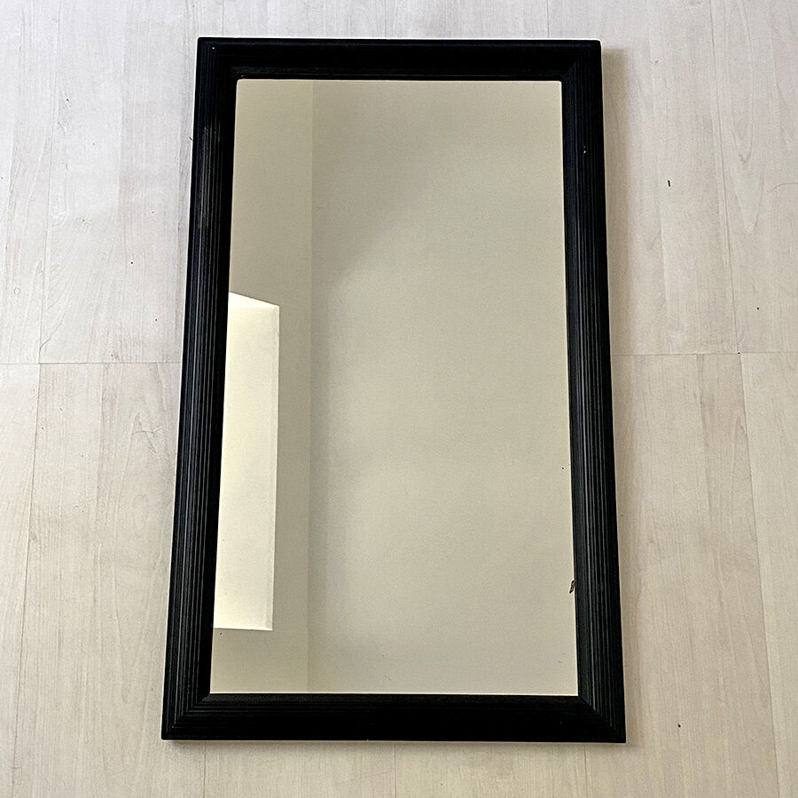 50's black wood mirror