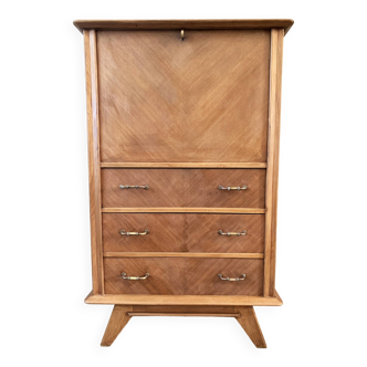 Vintage oak secretary desk, 1950s