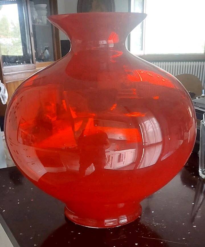 Large blown glass vase Onlylux 30 cm Italian design