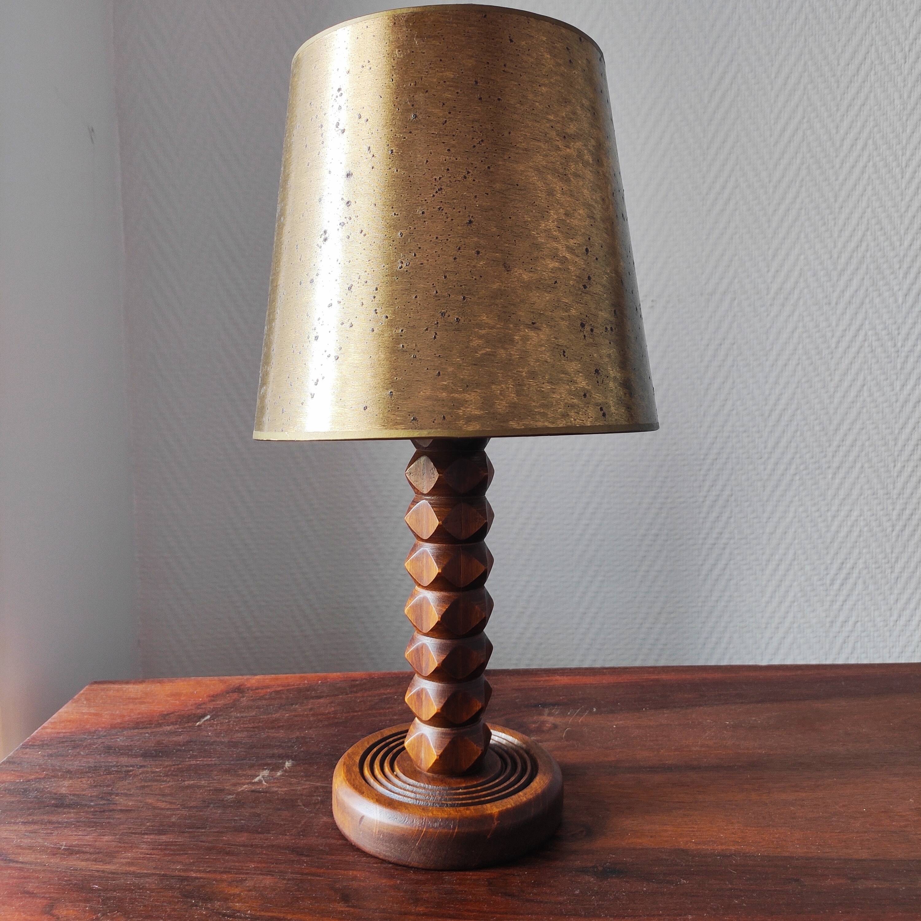 Vintage wooden lamp 1950/60 brutalist design
