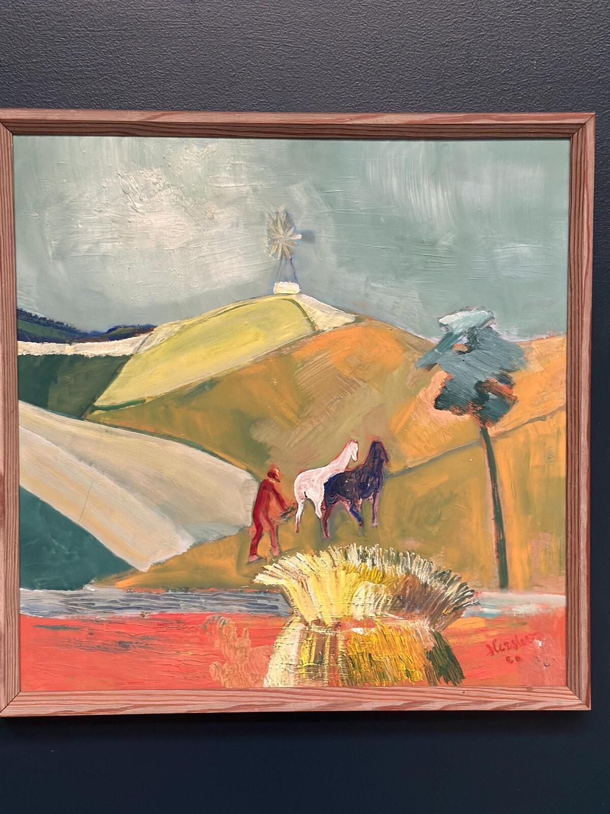 Farming With Windmill Painting