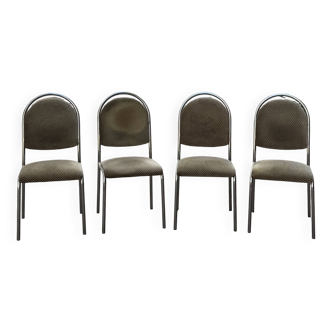 4 70s chairs with metal frame