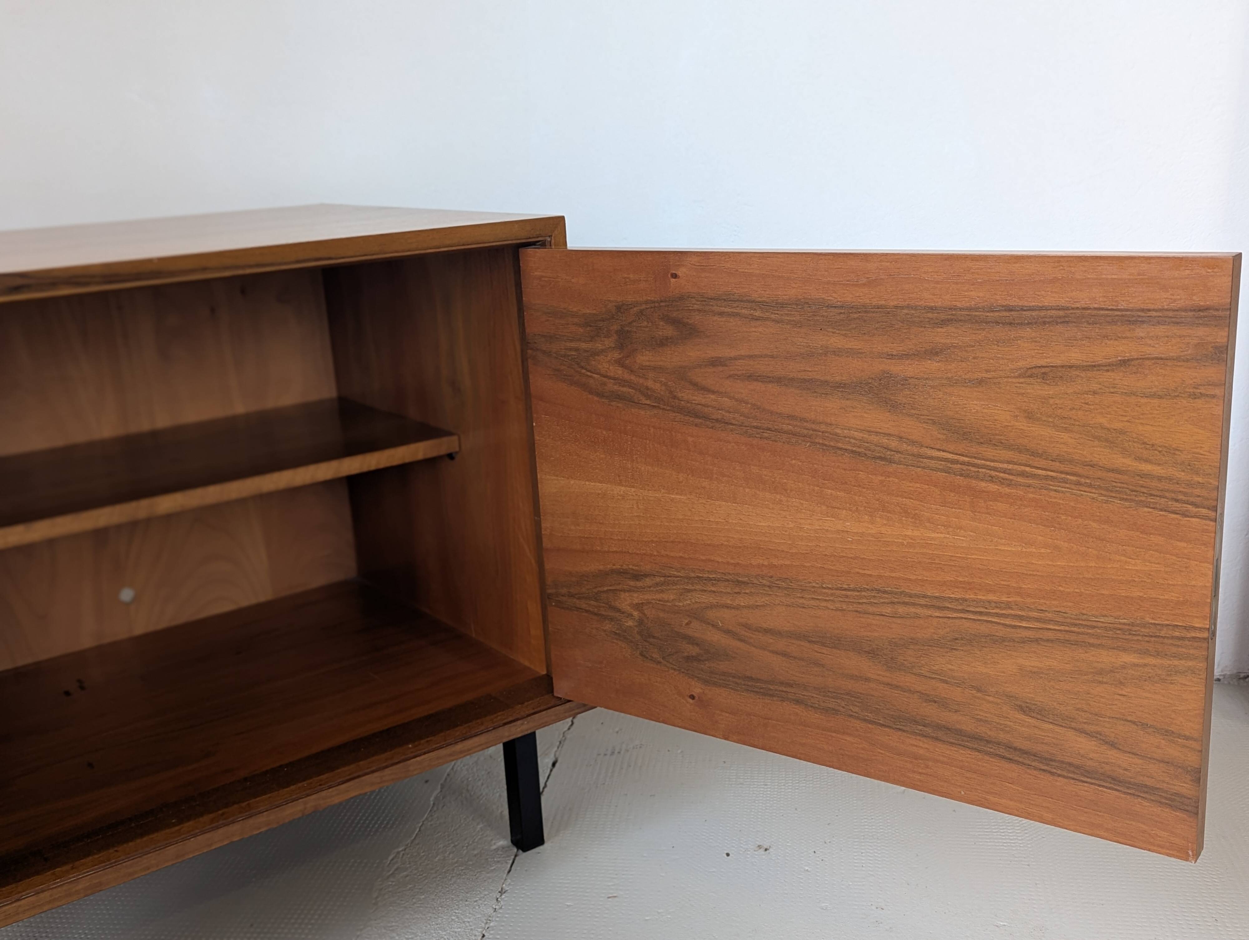 Small wooden and metal side table, 1970s