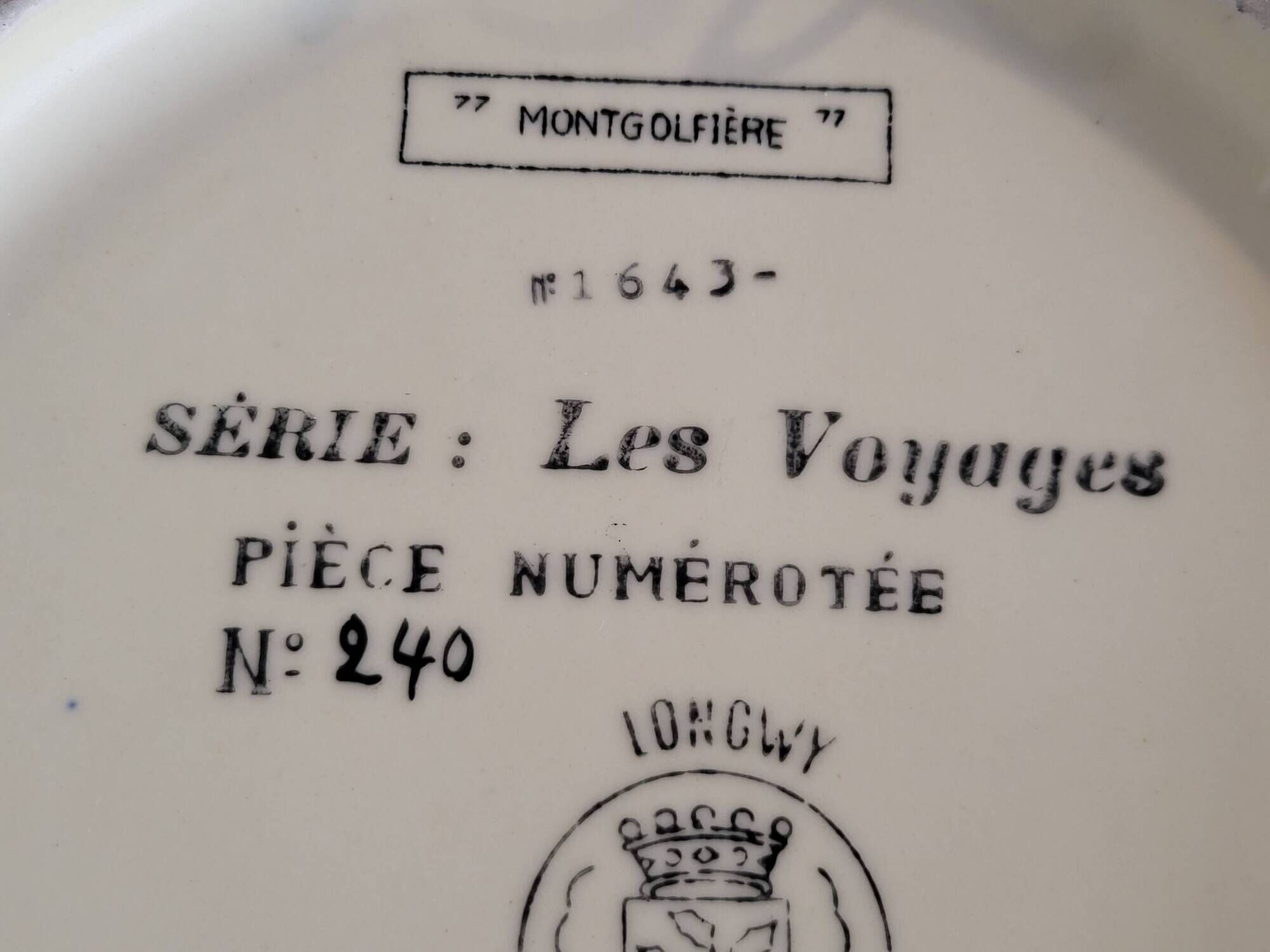 Decorative Plate Series "The Travels" in Limited Edition from Longwy France