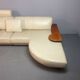 Exceptional Mid-Century Frighetto Italian Cream Leather Landscape Sofa with
