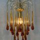 Vintage amber-coloured 'Teardrop' chandelier