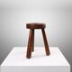 Rustic Wooden Stool with Handle, 1920s