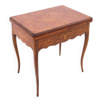 Table à cartes marquetée, France, vers 1860. Empire