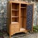 Parisian art deco hotel wardrobe in solid raw oak 1930