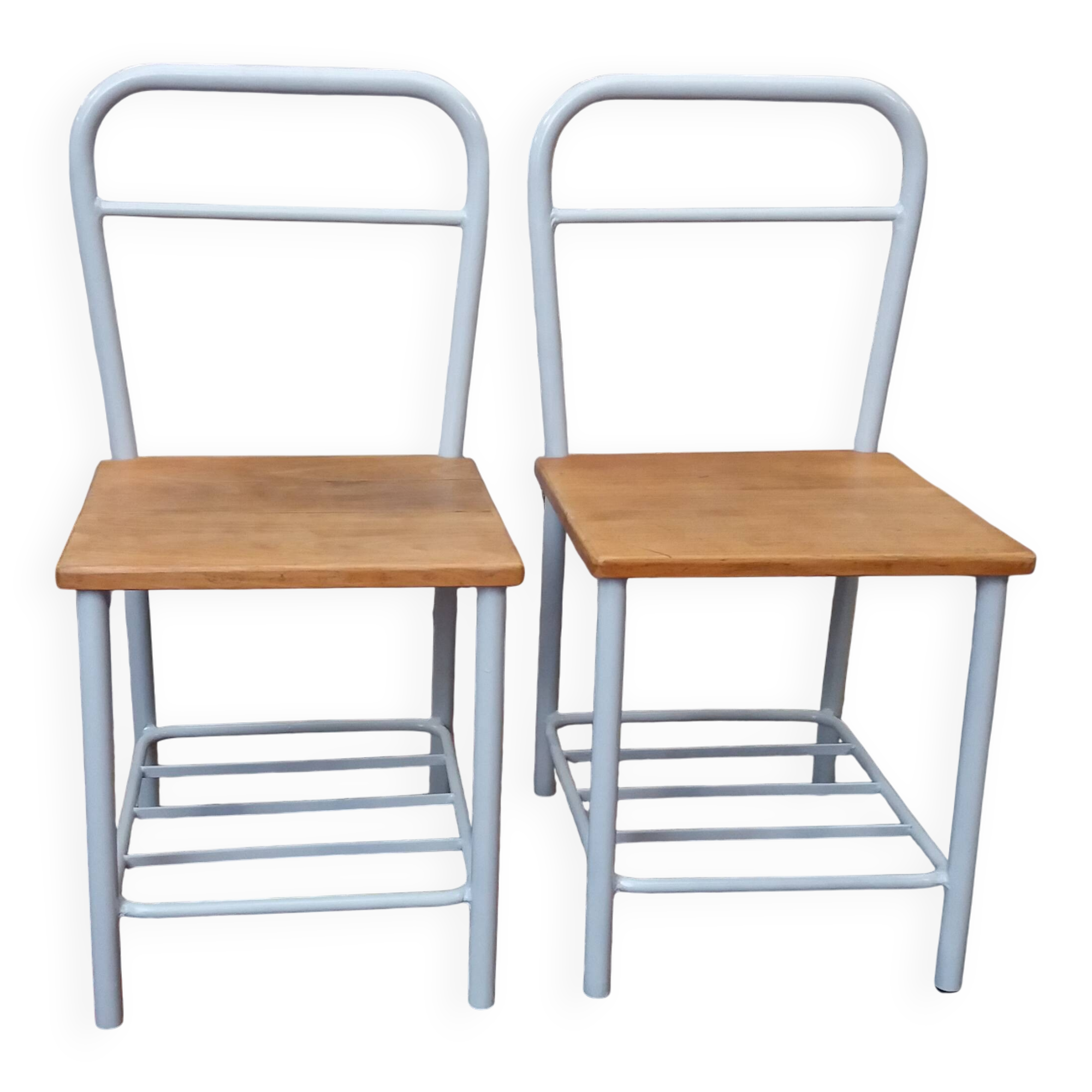 Paire de chaises en fer années 50