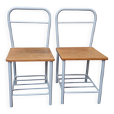 Paire de chaises en fer années 50