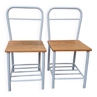 Paire de chaises en fer années 50