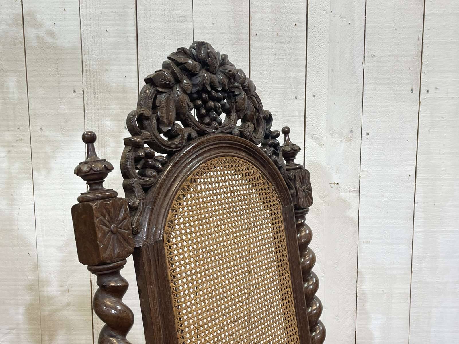 Louis XIII style armchair in oak - early 20th century