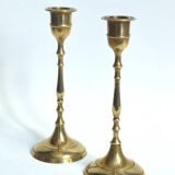 Pair of brass candle holders