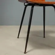 Vintage plywood and metal chairs, Italian design, 1960s.