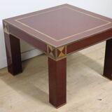 Vintage Jean-Claude Mahey coffee table in lacquered wood and brass, 1970