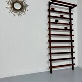Antique Italian design wall coat rack Ezhio Longhi / Elam vintage teak