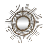 Vintage Sun mirror in wicker, Italy, 1960s
