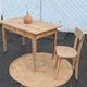 Old farmhouse table in raw solid wood with 1 drawer, for 4/6 people.