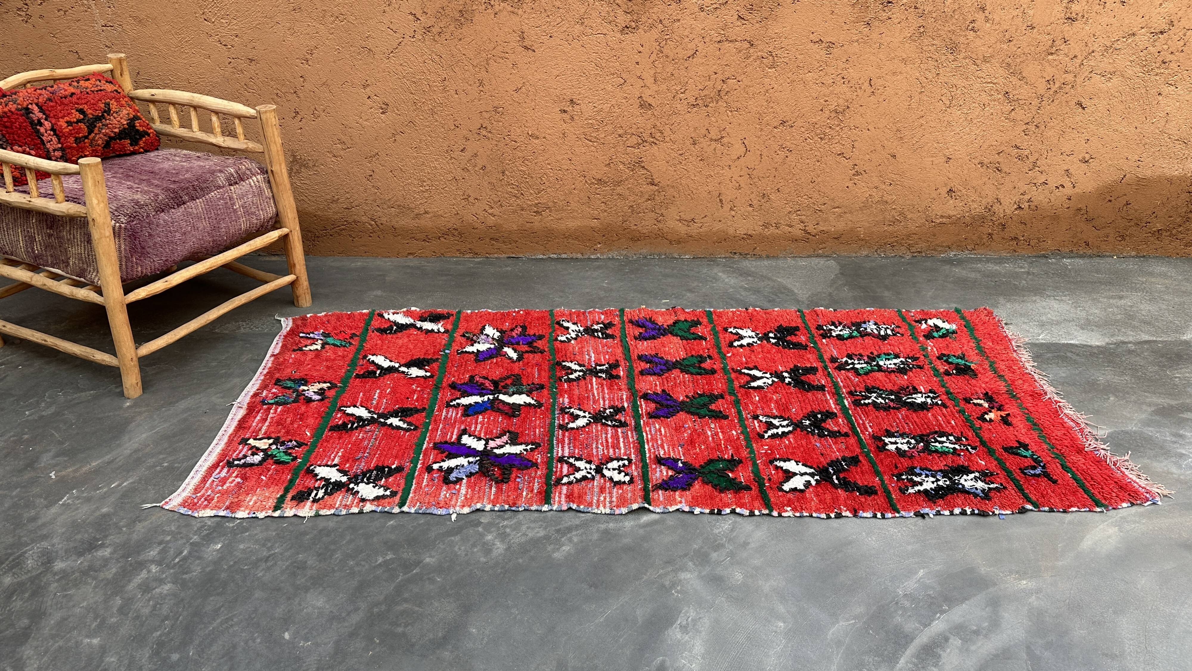 Red Boujad Moroccan rug - 10 x 237 cm