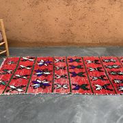 Tapis Marocain Boujad rouge - 10 x 237 cm