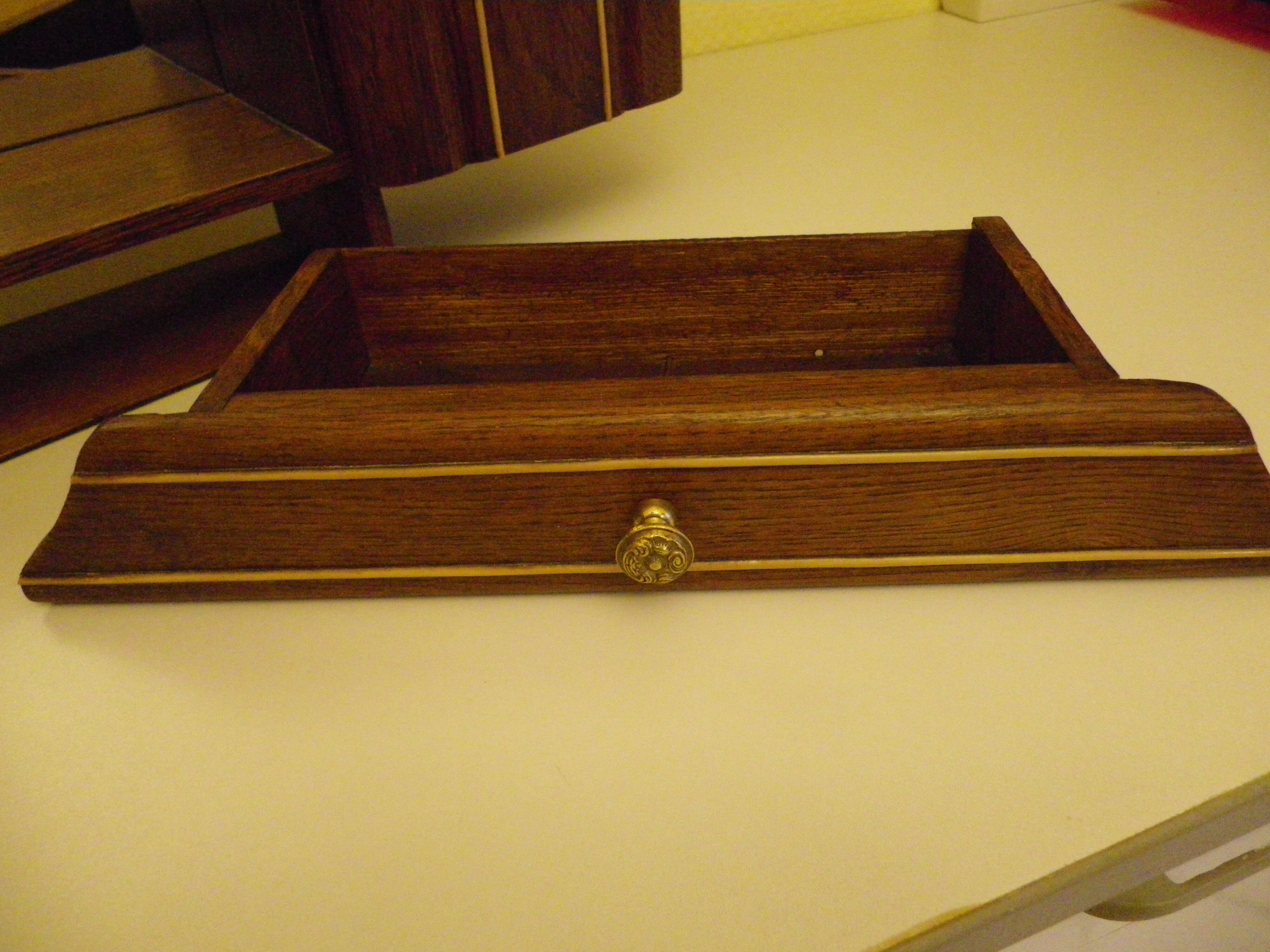 Art Deco extra furniture 1920/1940 to install or fix, wooden, central mirror, 2 doors, 1 drawer