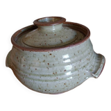 Soupière en grès émaillé fabrication artisanale vintage