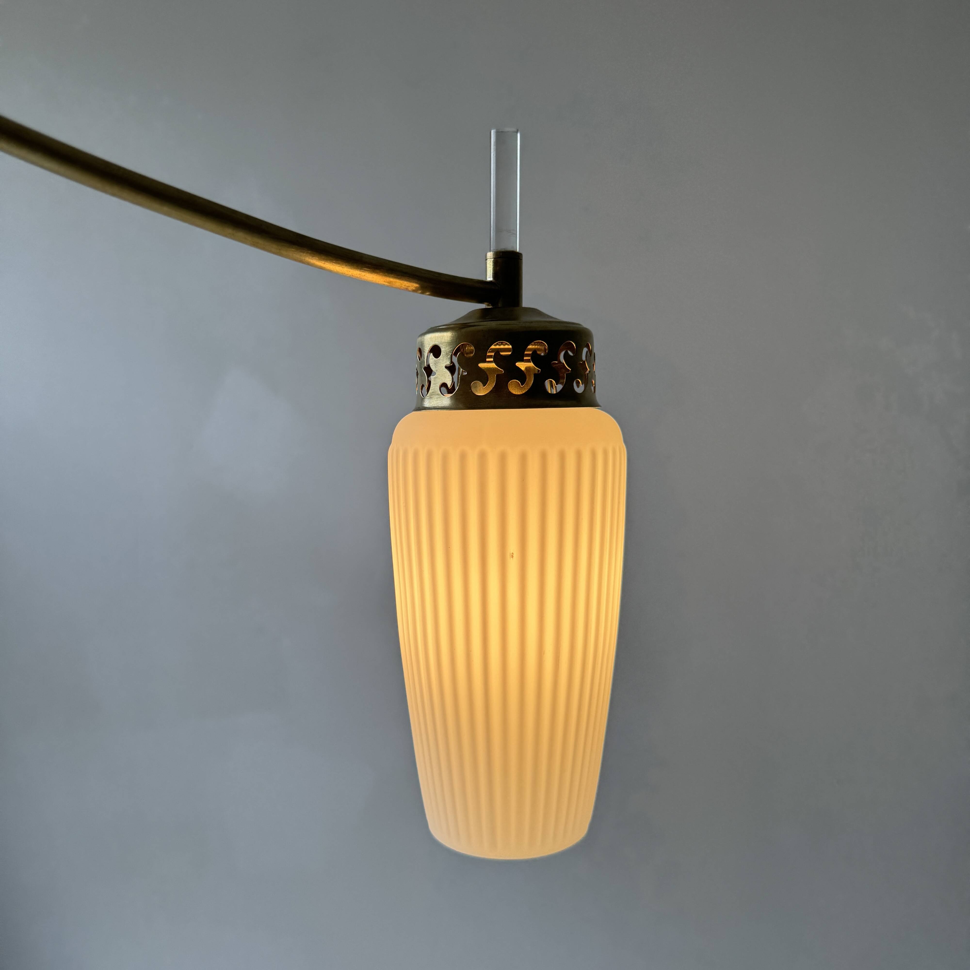 Set of 3 vintage opaline wall lights