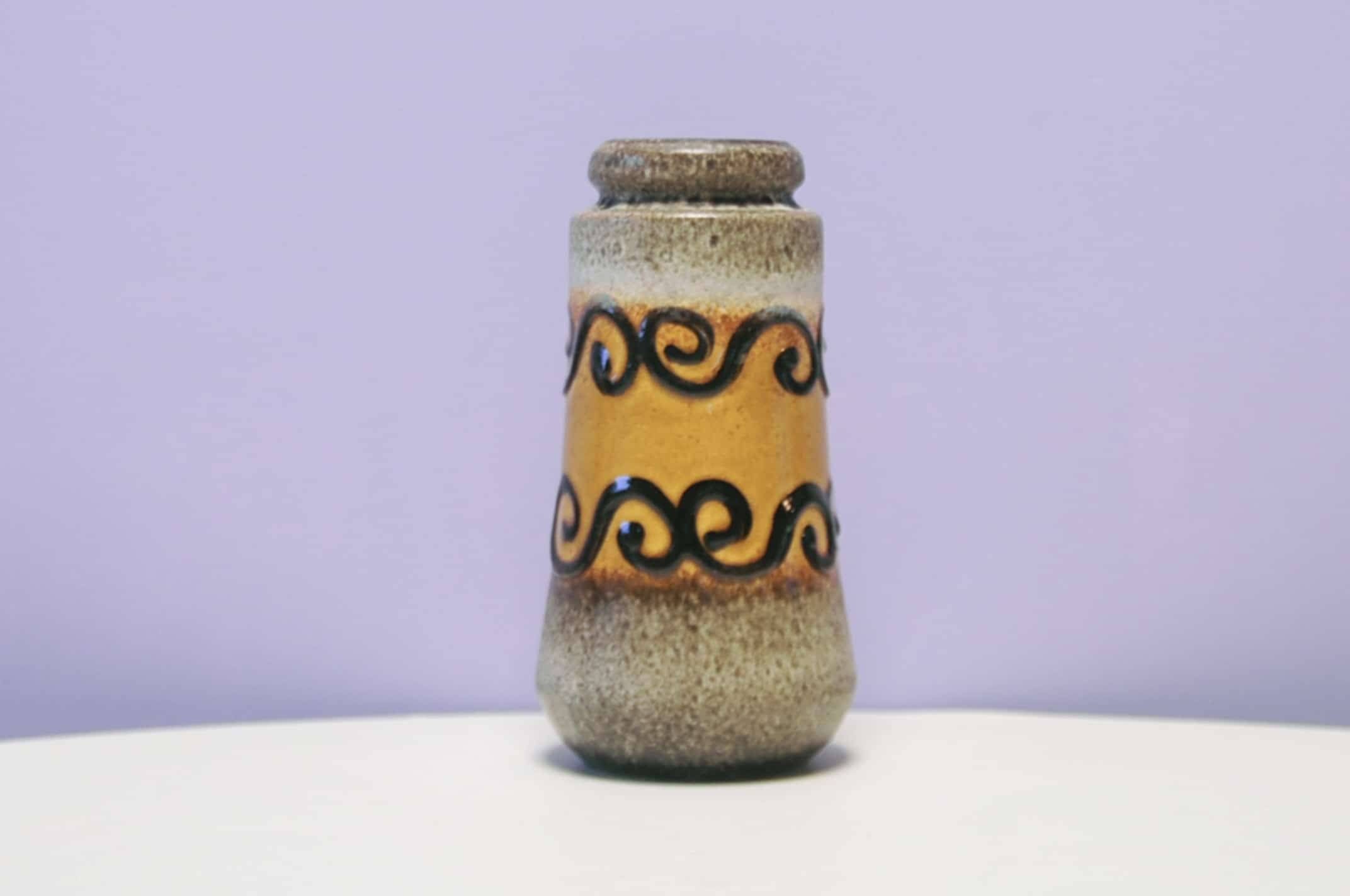 Brown & ochre West Germany vase