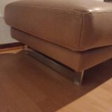2-seater leather sofa and ottoman