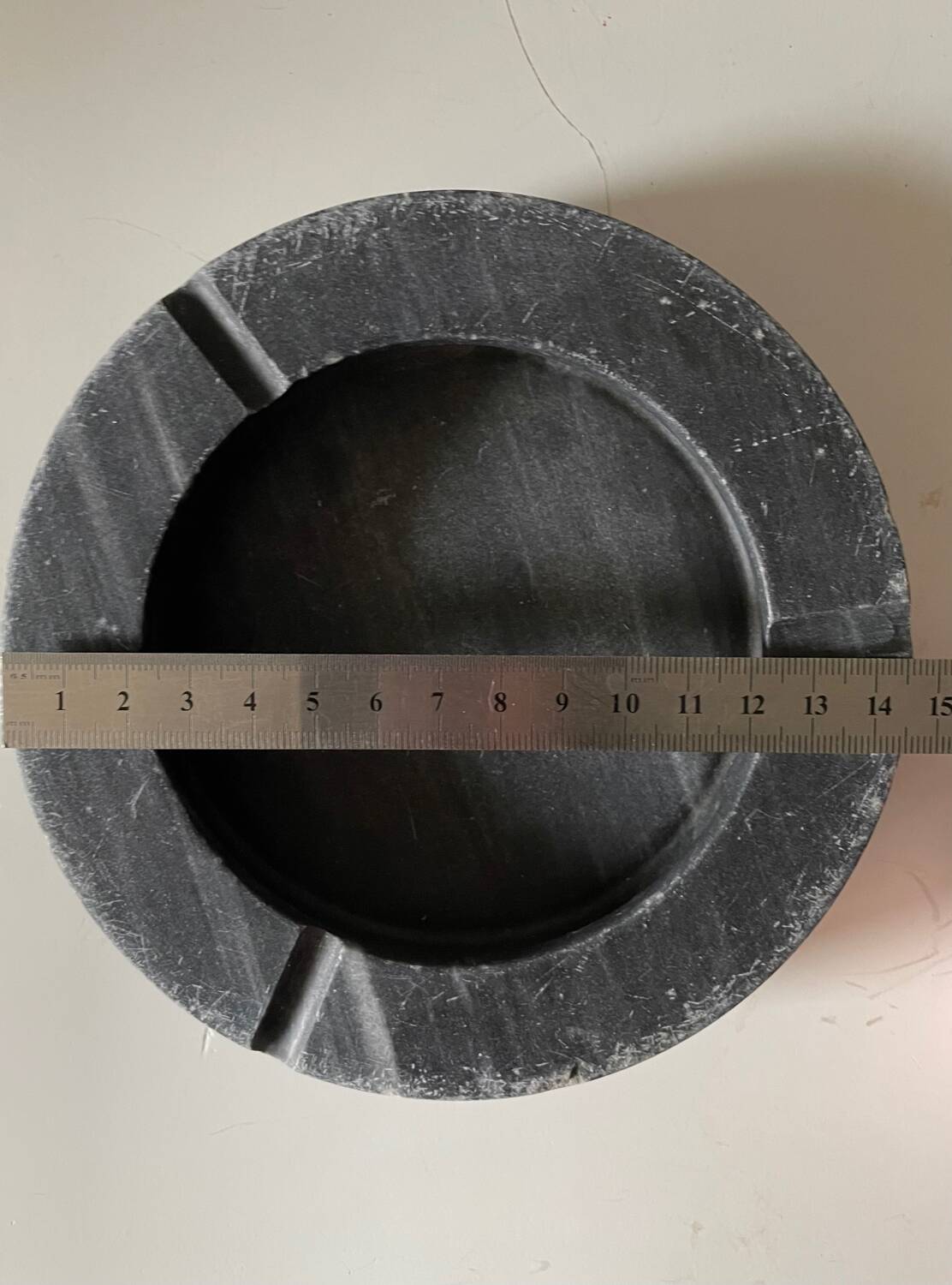 Dark Gray Black Marble Ashtray