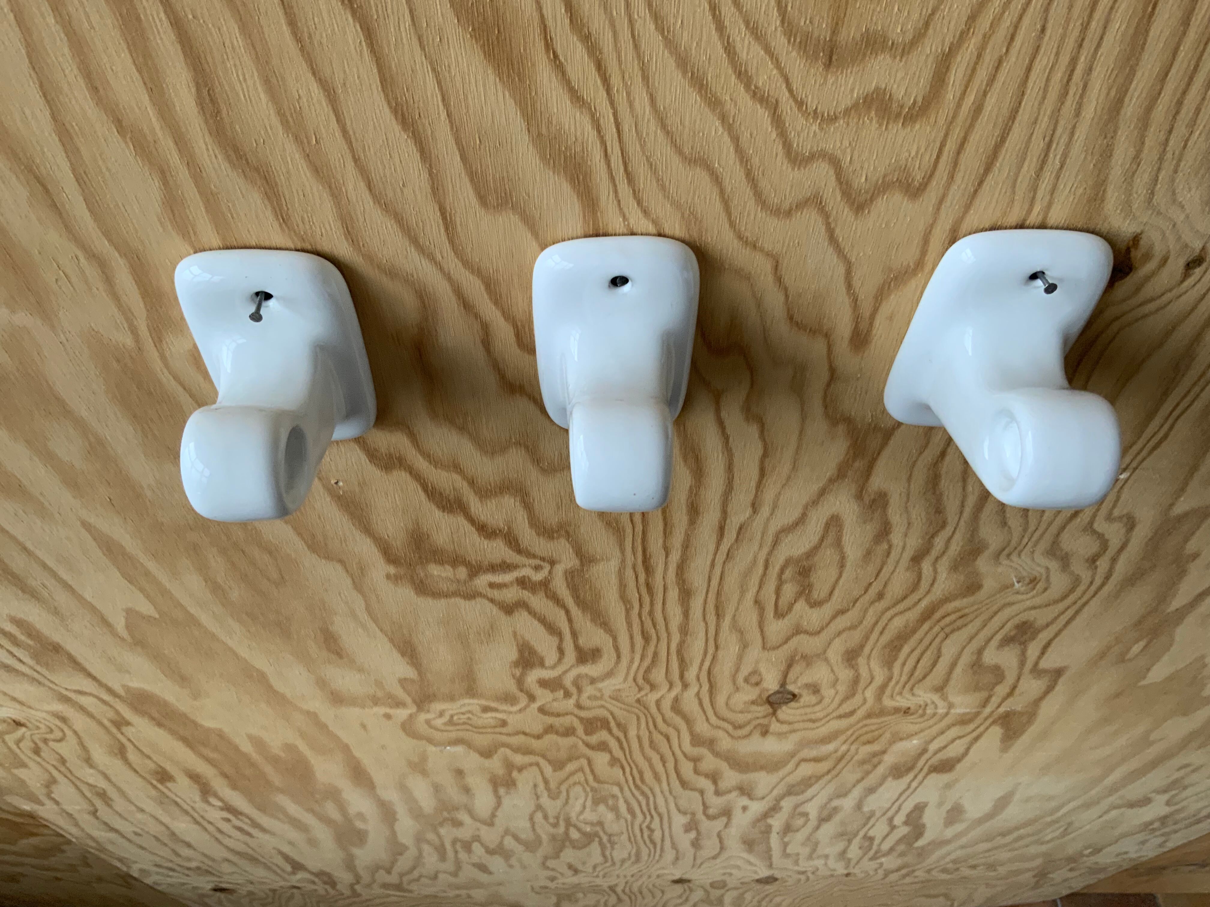 Vintage ceramic hooks