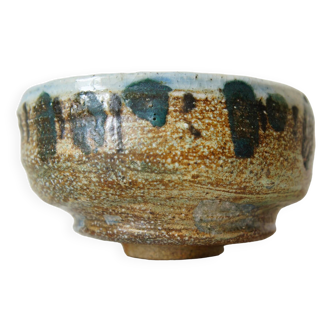 Brutalist glazed chamotte stoneware bowl