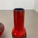 Ensemble de 3 vases en poterie céramique rouge noir Otto Keramik Allemagne 1970