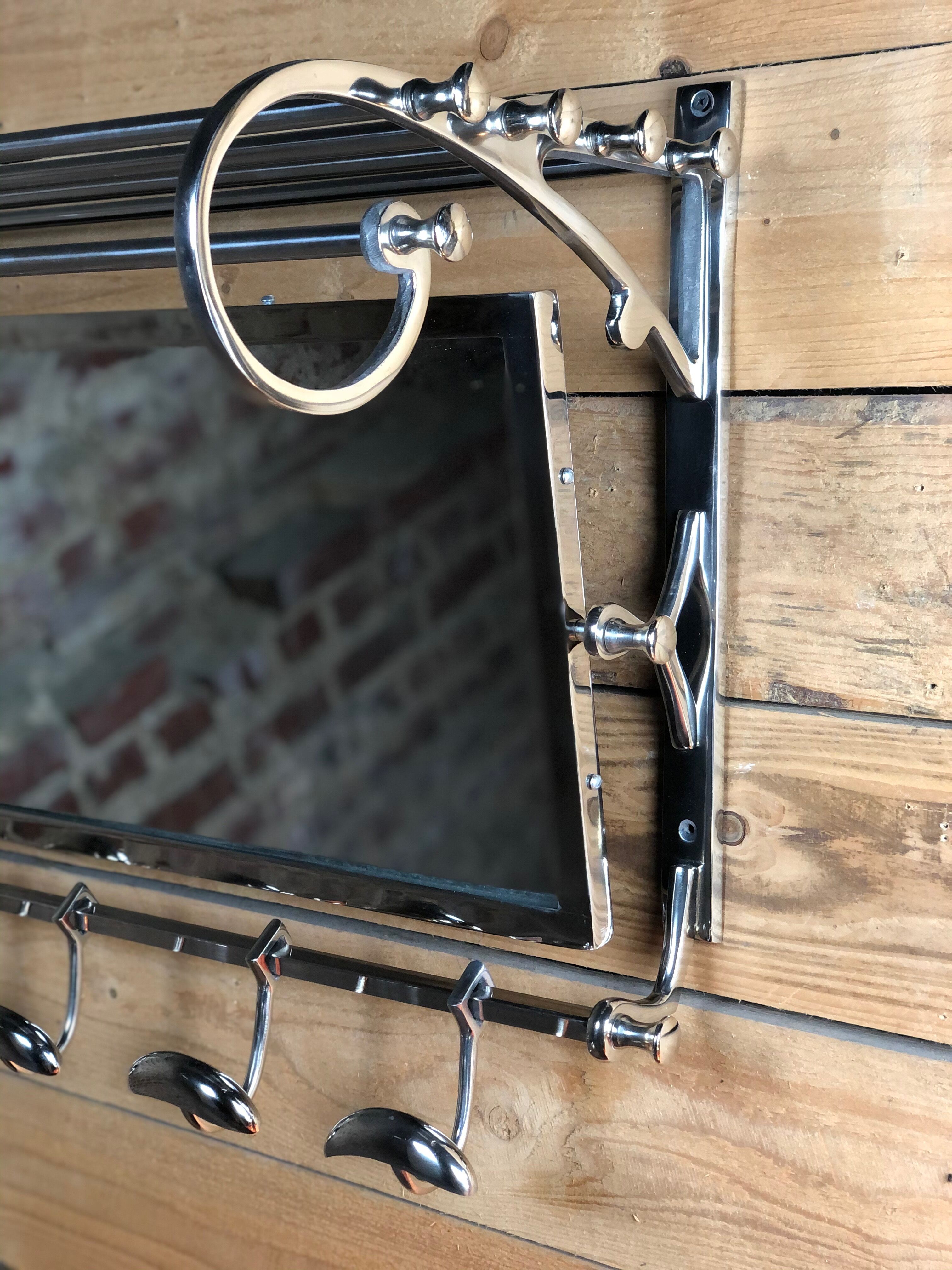 Coat holder "Vestibule" Chrome Art Deco style long 79 cm
