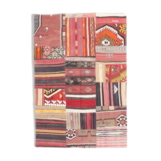 4x6 Multicolor Handmade Modern Kilim Rug, 128x187Cm