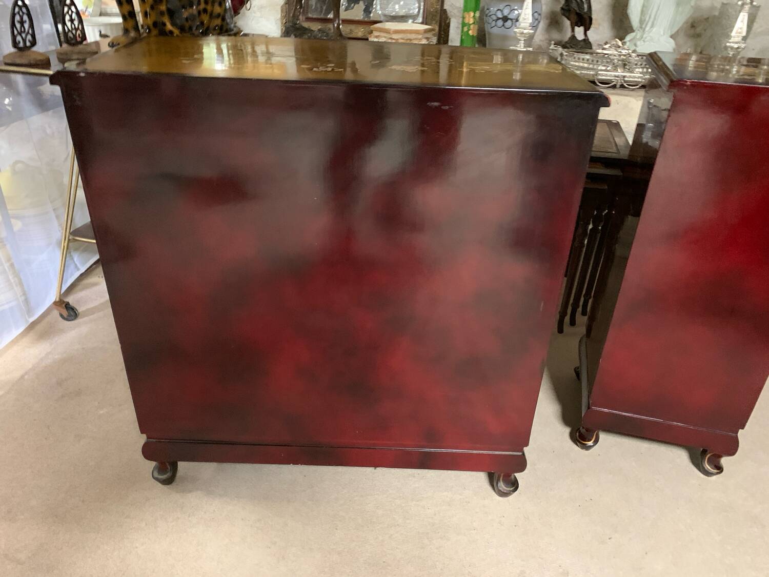Two hand-painted lacquered Chinese furniture