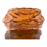 Amber glass rectangular flush mount ceiling or wall light