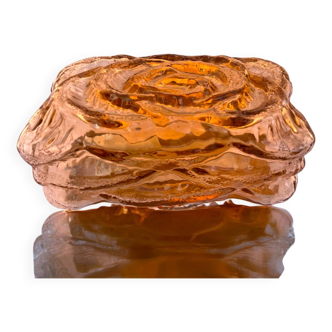 Amber glass rectangular flush mount ceiling or wall light