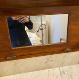 Coiffeuse Louis-Philippe en acajou avec plateau en marbre