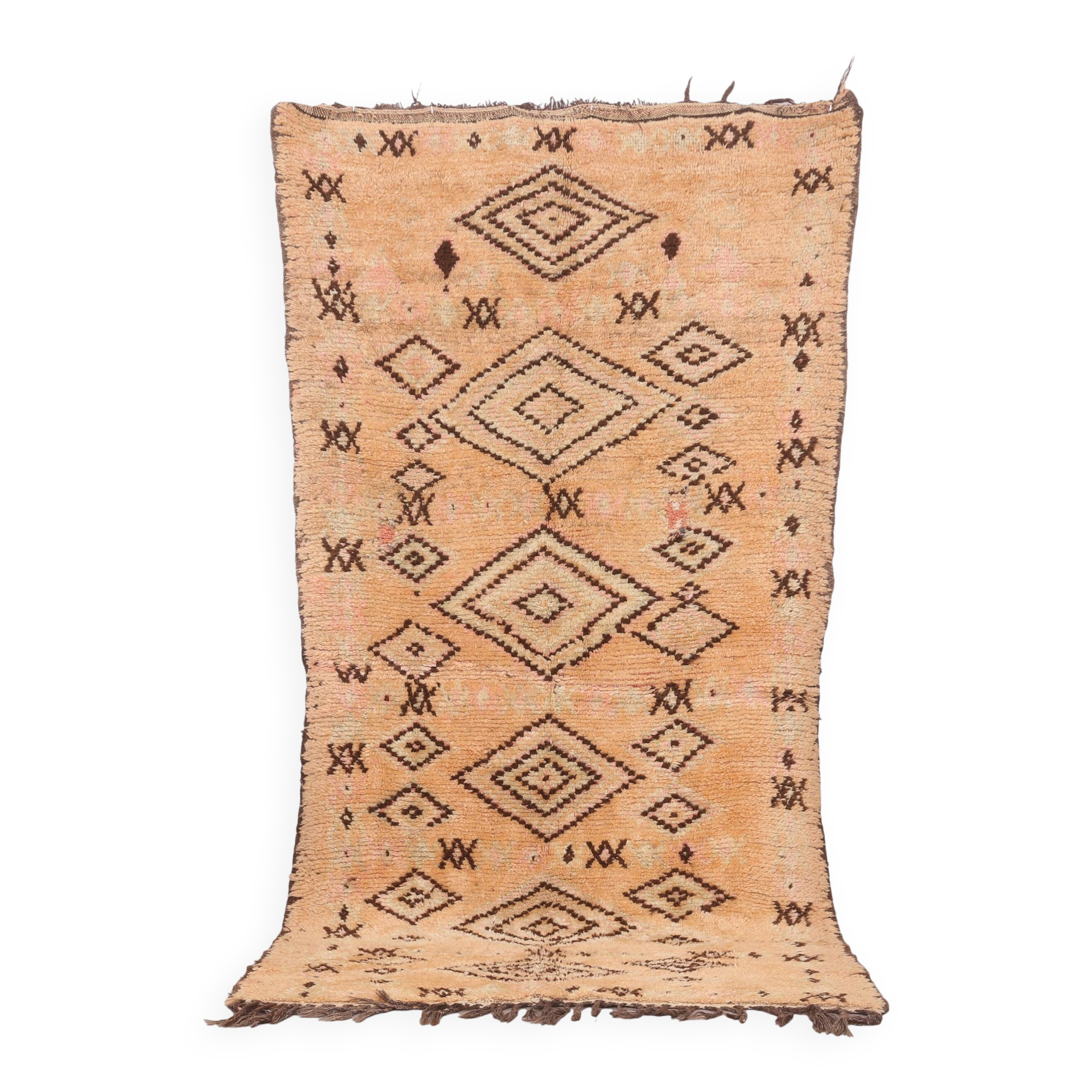 Peach Vintage Moroccan Rug 137 x 270 cm - Berber Rug Handmade - Wool Rug