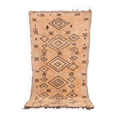Tapis marocain vintage pêche 137 x 270 cm - Tapis berbère fait main - Tapis en laine