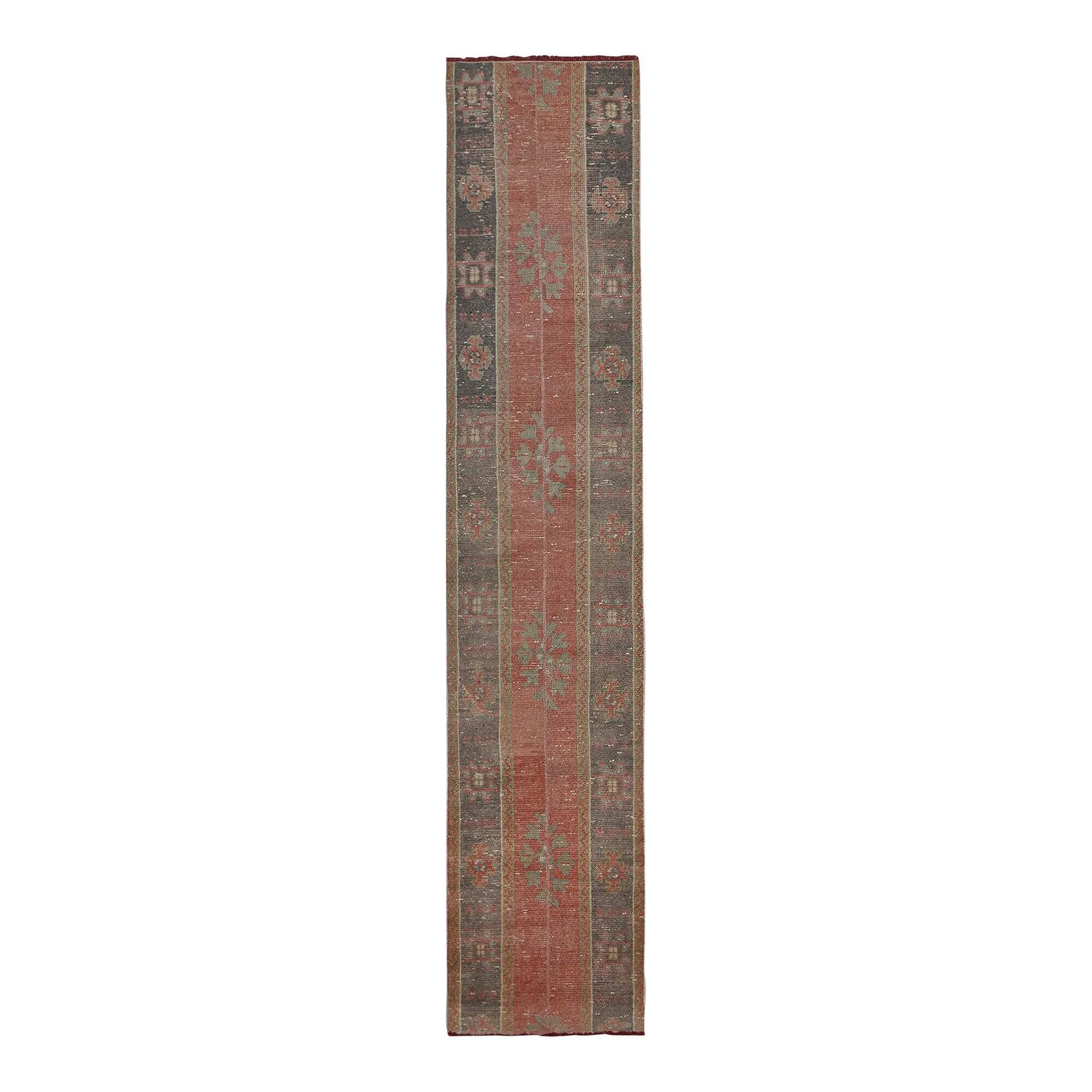 Vintage Turkish hallway rug 61x313 cm